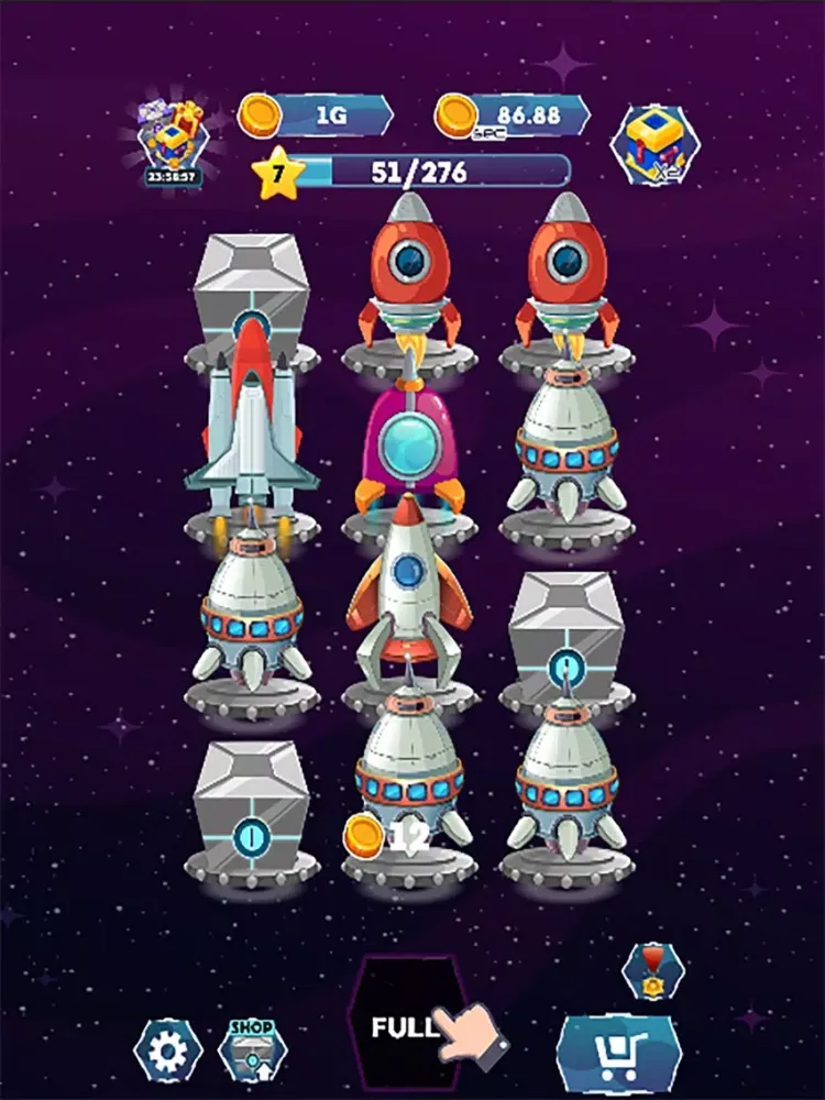ภาพหน้าจอของ Merge Spaceships Galaxy Game iPad 