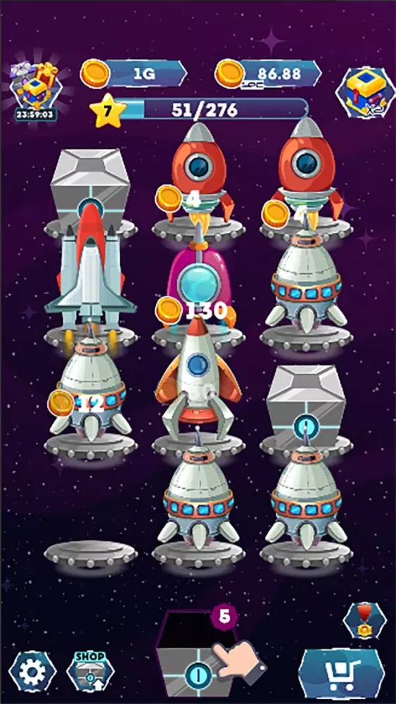 ภาพหน้าจอของ Merge Spaceships Galaxy Game