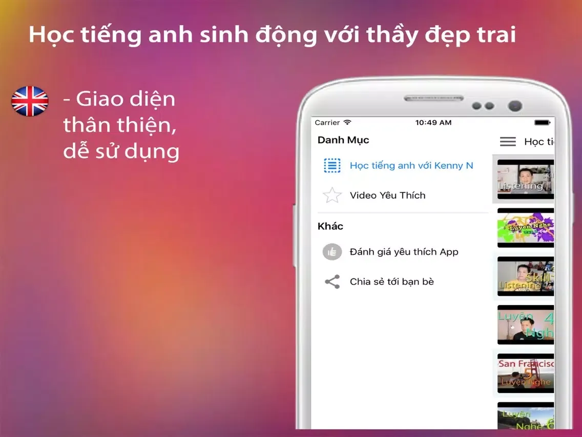 Hoc Tieng Anh Qua Video Voi Kenny N iPad 應用截圖