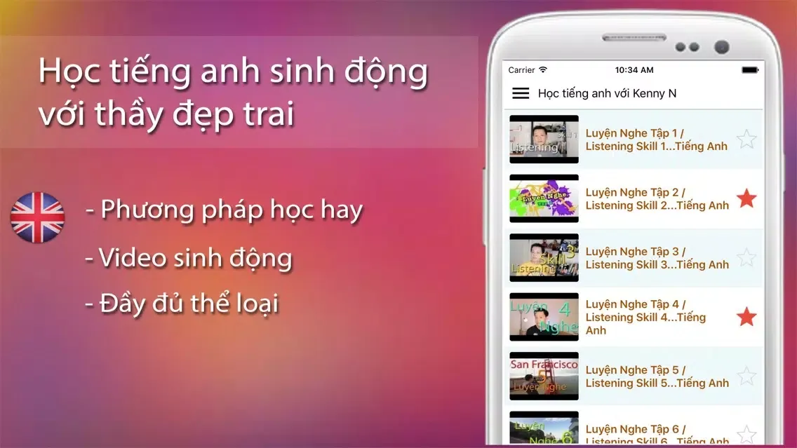 Hoc Tieng Anh Qua Video Voi Kenny N應用截圖