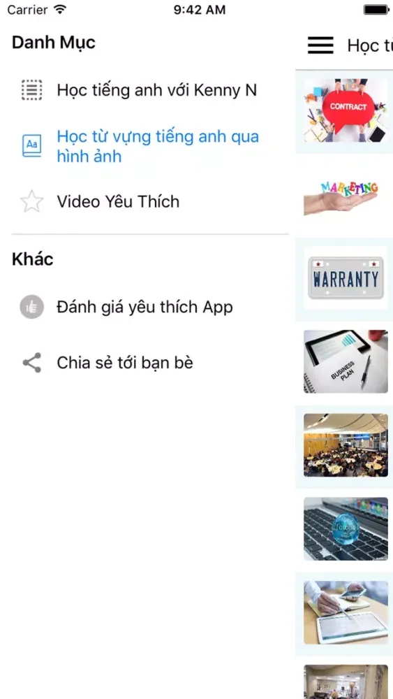 Hoc Tieng Anh Qua Video Voi Kenny N應用截圖