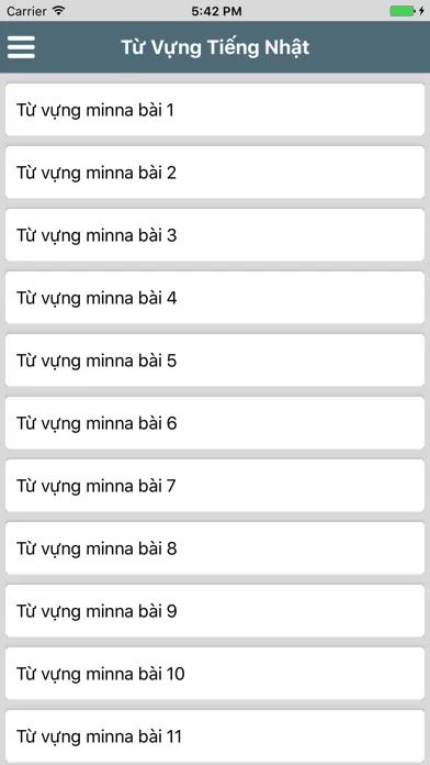 Скриншоты 50 Bài Từ Vựng Tiếng Nhật