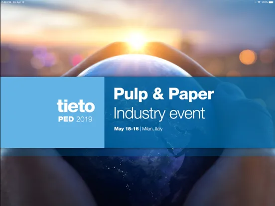 Ảnh chụp màn hình của Tieto  PED 2019 Event iPad 