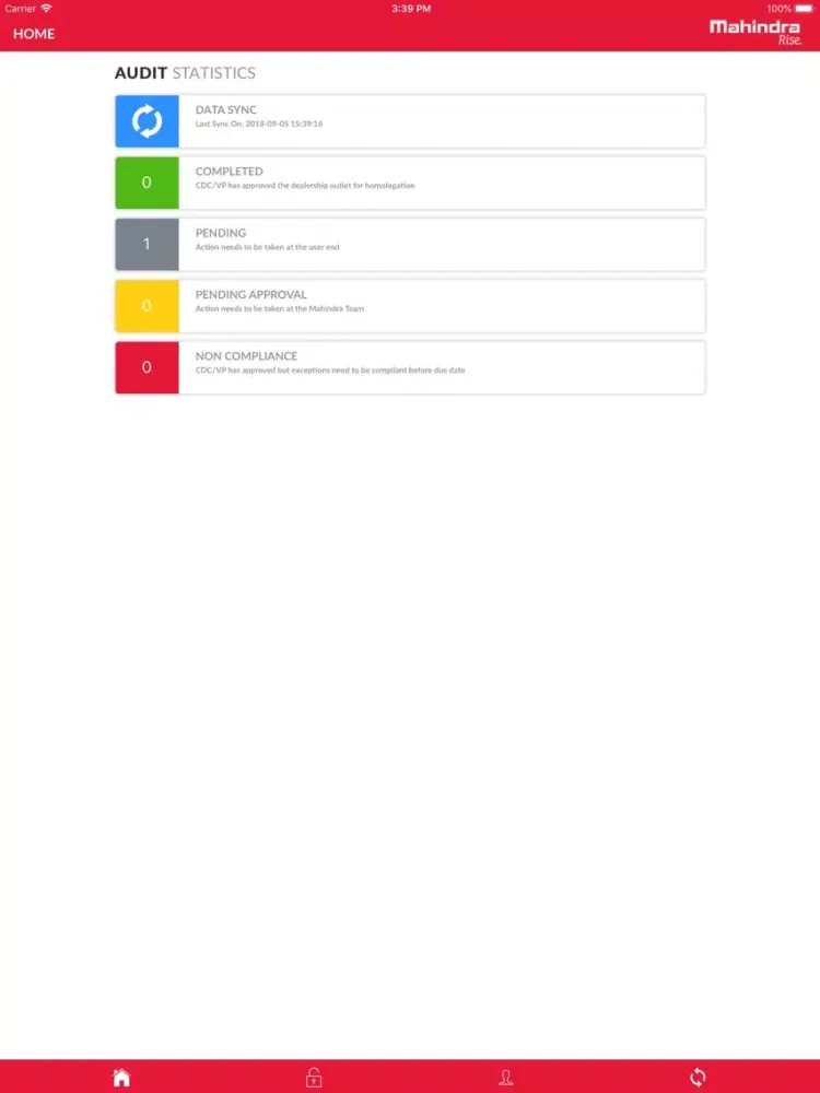 Capturas de tela do Launch Homologation iPad 