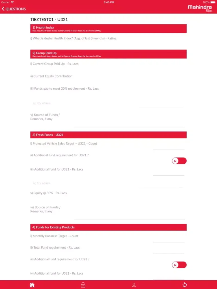 Capturas de tela do Launch Homologation iPad 