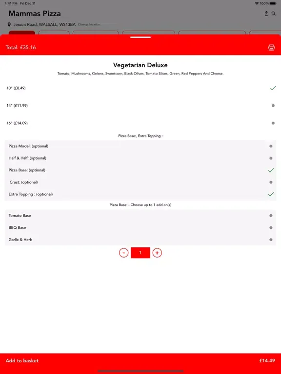 تصاویر Mammas Pizza Forest Hill iPad 