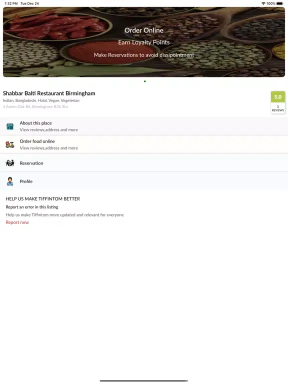 Shabar Balti Restaurant iPad  Ekran Görüntüleri