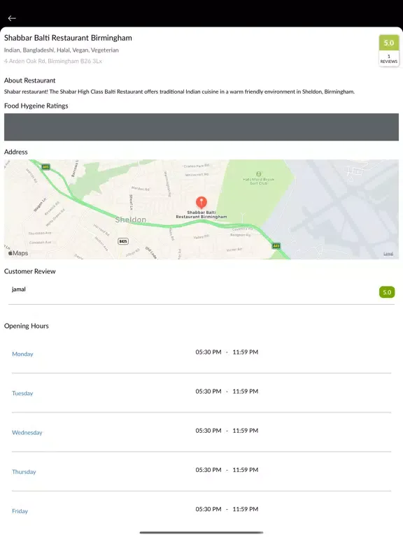 Shabar Balti Restaurant iPad  Ekran Görüntüleri