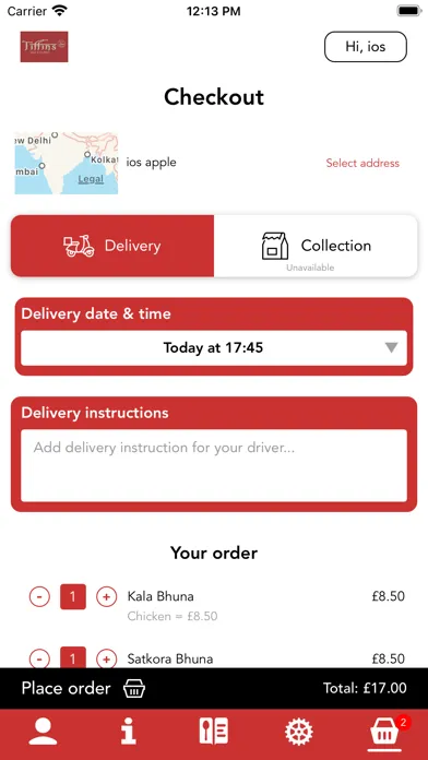 Tiffins Indian Takeaway 스크린샷