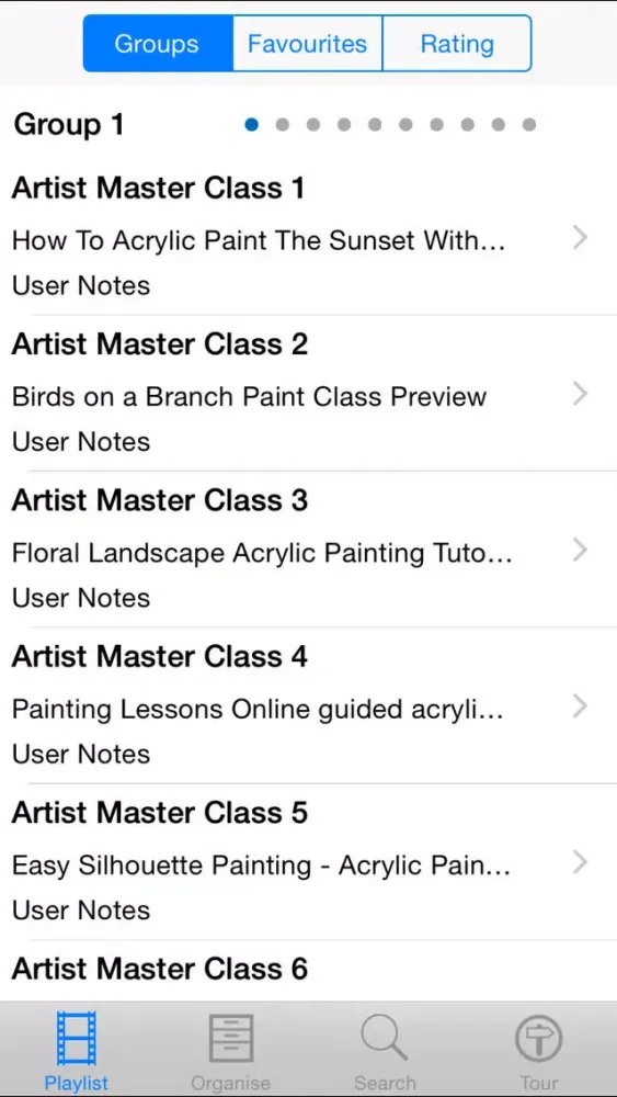 ภาพหน้าจอของ Artist Master Class