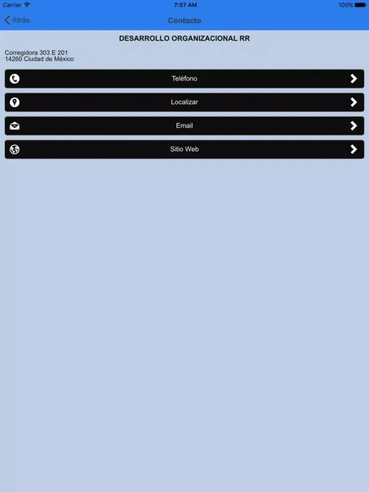 Screenshot di Desarrollo Organizacional RR iPad