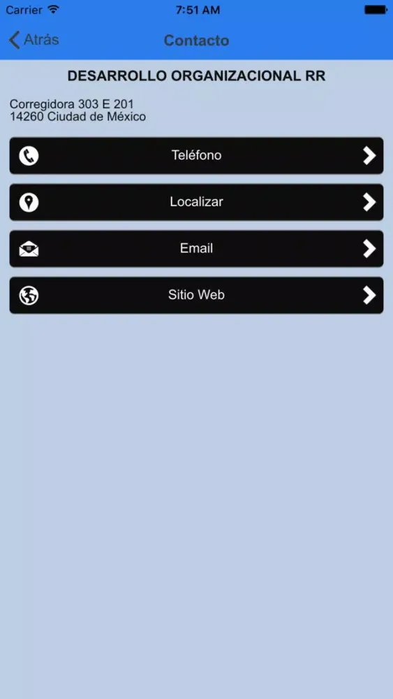 Screenshot di Desarrollo Organizacional RR