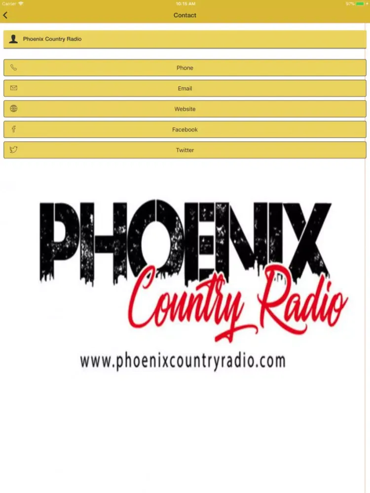 Capturas de tela do Phoenix Country Radio iPad 