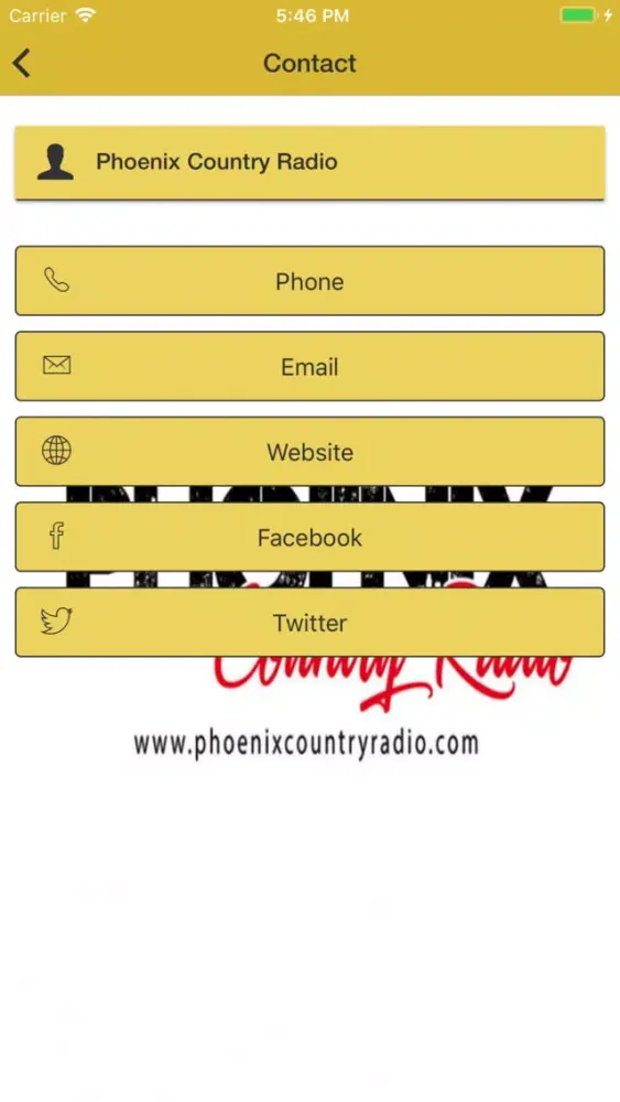 Capturas de tela do Phoenix Country Radio