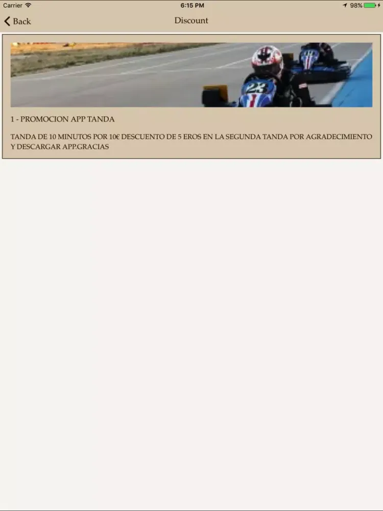 Zrzuty ekranu karting ocaña iPad 