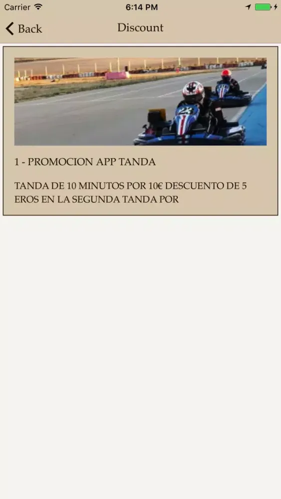Zrzuty ekranu karting ocaña