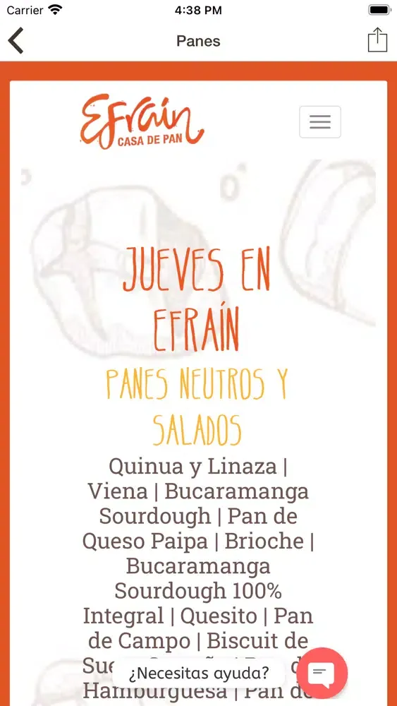 Tangkapan layar Efrain Casa de Pan