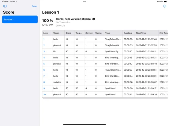 Capturas de pantalla de MingKi Vocabulary Games iPad 