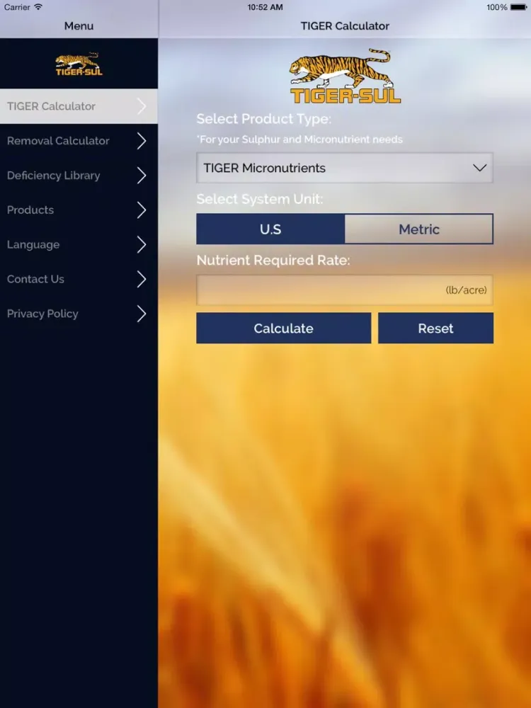 Capturas de pantalla de TigerSul Crop Nutrient Calculator iPad 