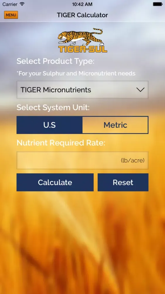 Capturas de pantalla de TigerSul Crop Nutrient Calculator