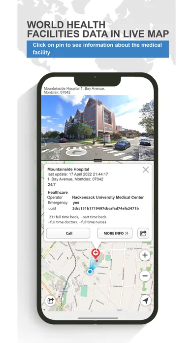Tangkapan skrin Health Facilities Data Map