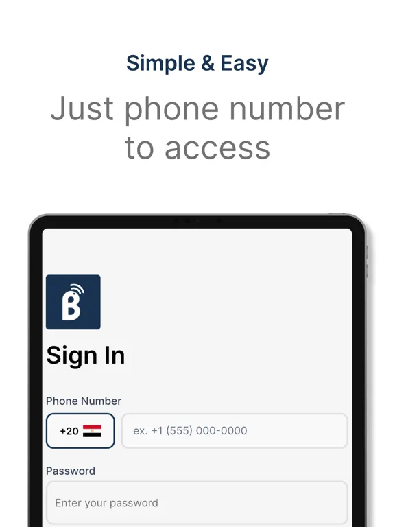 Tangkapan layar BluAccess iPad 