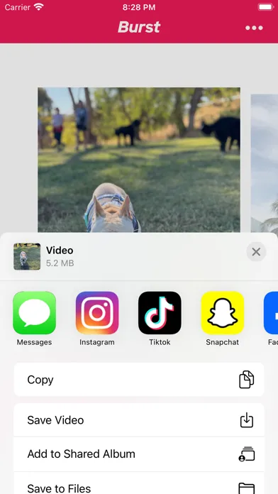The Burst App Screenshots