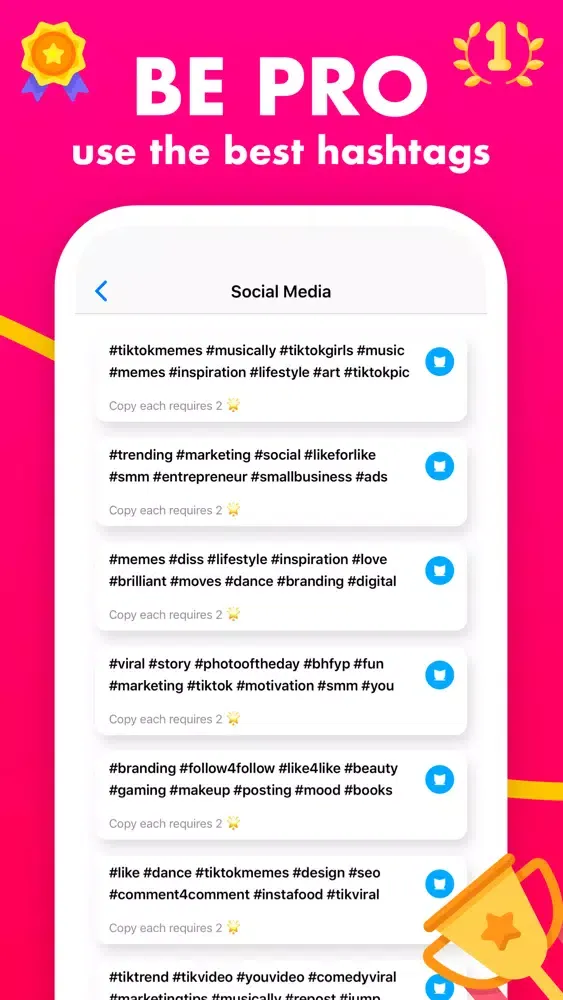 Capturas de tela do TikHype: #1 AI tags for videos