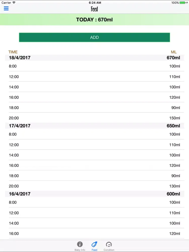 Ảnh chụp màn hình của LoveBaby - Baby growth tracker iPad 