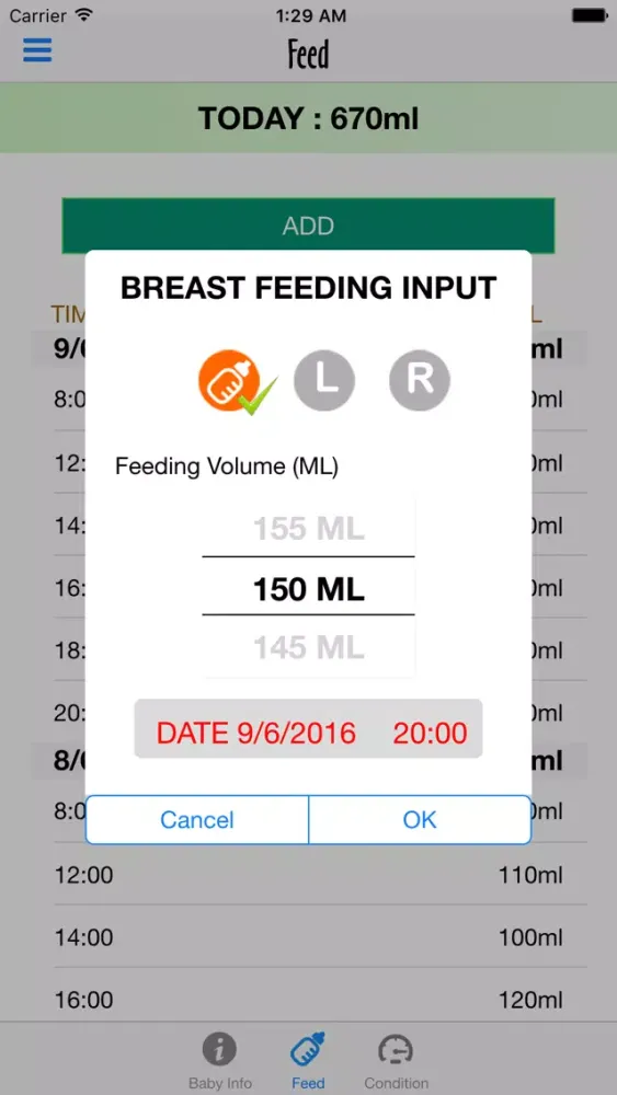 Ảnh chụp màn hình của LoveBaby - Baby growth tracker