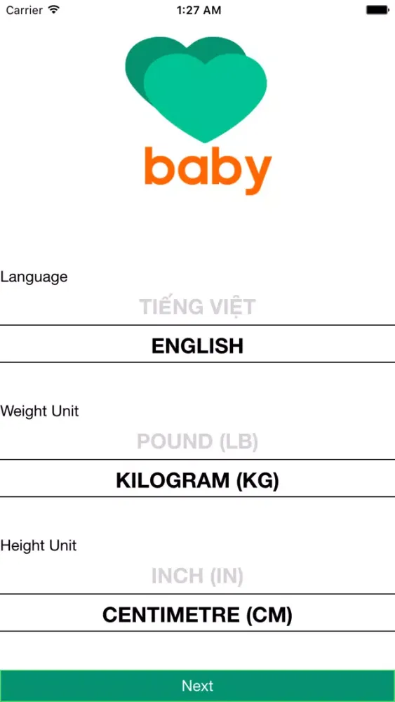 Ảnh chụp màn hình của LoveBaby - Baby growth tracker