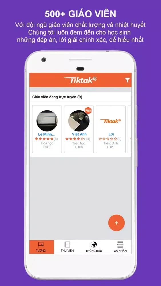 Screenshot di TIKTAK - Hệ thống HỎI-ĐÁP