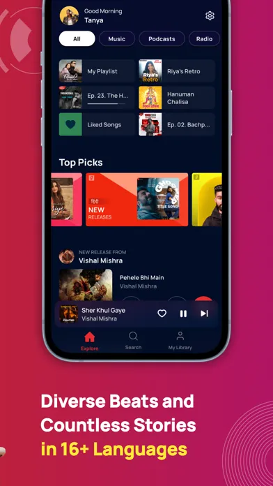Capturas de tela do Gaana Music - Songs & Podcasts