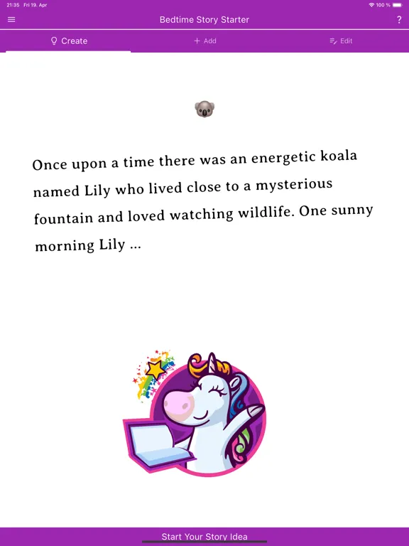 Bedtime Story Starter iPad  स्क्रीनशॉट