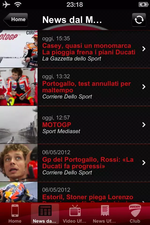 Ducati Fan App Screenshots