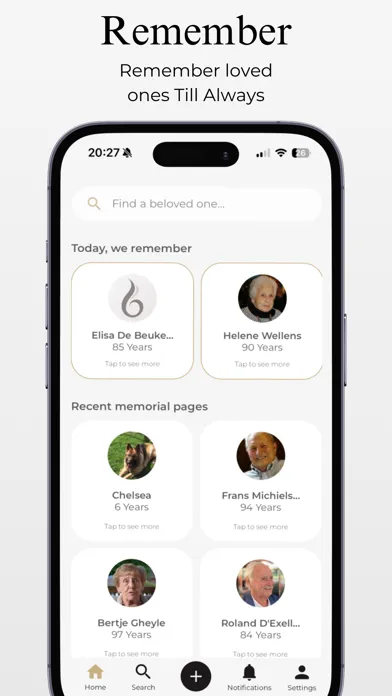 ภาพหน้าจอของ Till Always - Memorial App