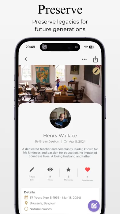 ภาพหน้าจอของ Till Always - Memorial App