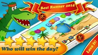 Run Dino Run 2: Play funny baby TRex Dinosaur racing in a prehistoric jurassic world park - Newest HD free game for iPad by Tiltan Games স্ক্রিনশট