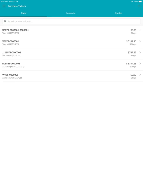 Tangkapan skrin TRACT Inventory iPad 