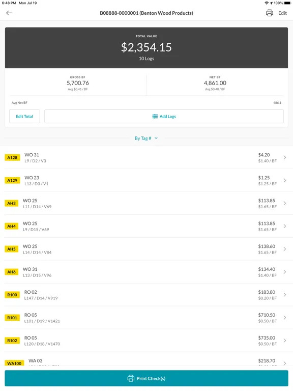 Tangkapan skrin TRACT Inventory iPad 