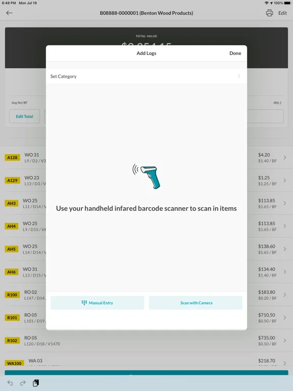 Tangkapan skrin TRACT Inventory iPad 