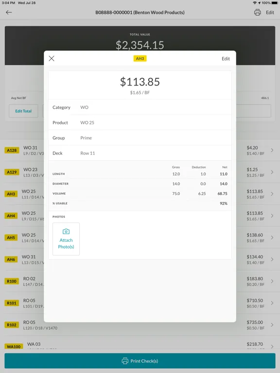 Tangkapan skrin TRACT Inventory iPad 