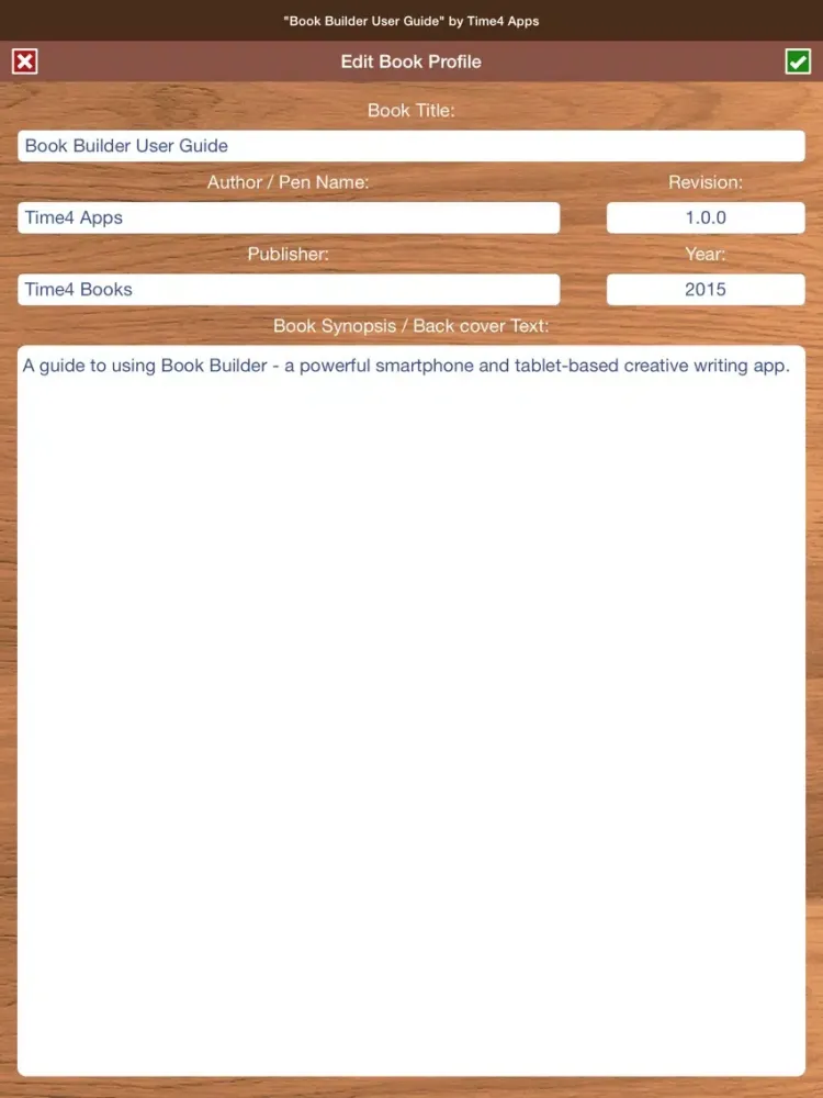 Book Builder - Writer's Development App iPad 應用截圖
