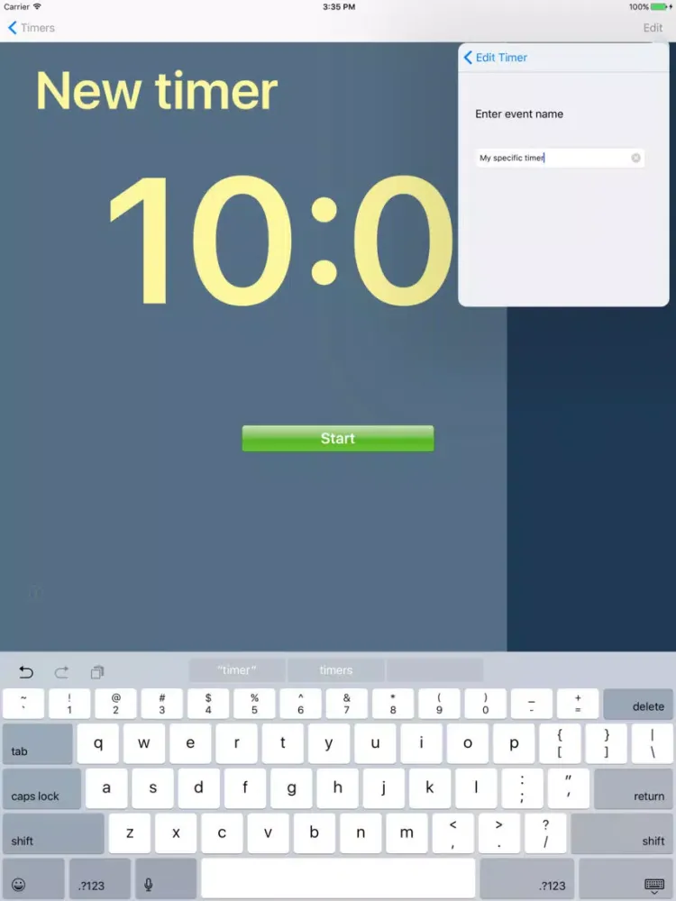ภาพหน้าจอของ Timer by timeanddate.com iPad 