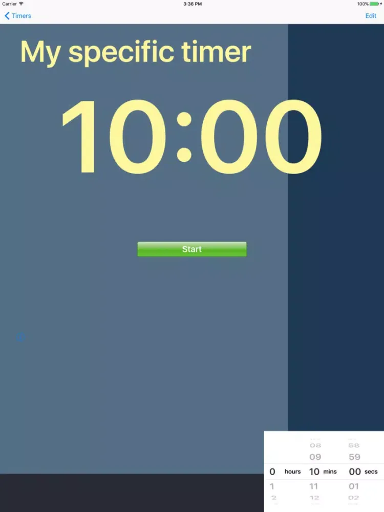 ภาพหน้าจอของ Timer by timeanddate.com iPad 