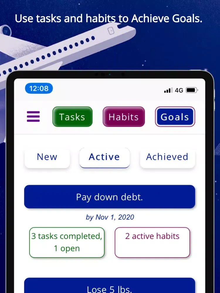 Tasks, Habits, and Goals. iPad 應用截圖