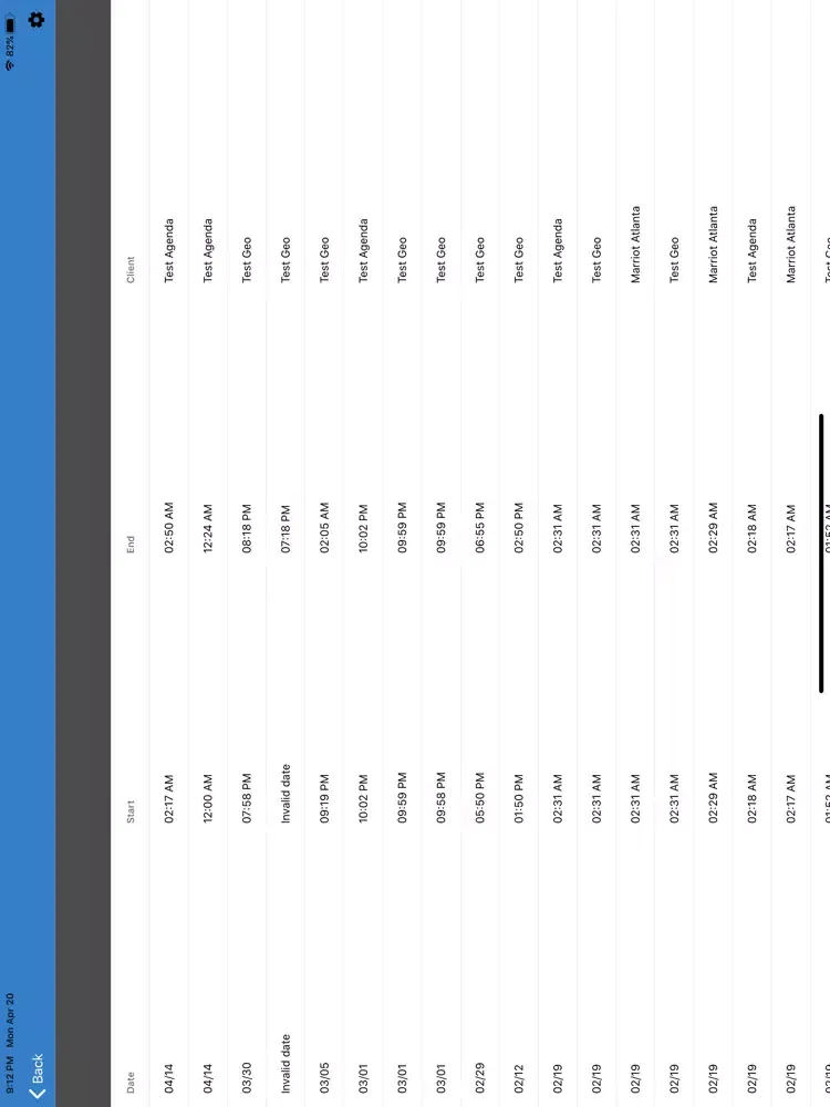 Ảnh chụp màn hình của TCS Mobile iPad 
