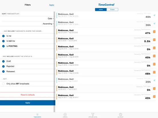 Zrzuty ekranu TimeControl Mobile iPad 
