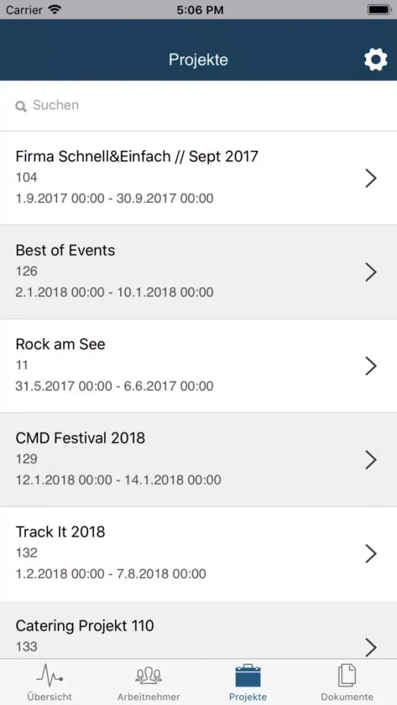 Capturas de tela do Timecount Trackit