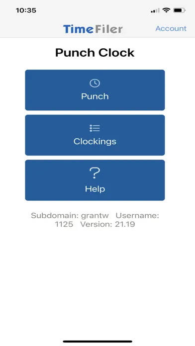 TimeFiler Punch Clock Ekran Görüntüleri